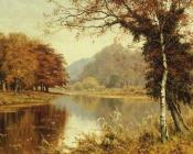 爱德华 威尔金斯 韦特 : A Woodland Pool in Autumn